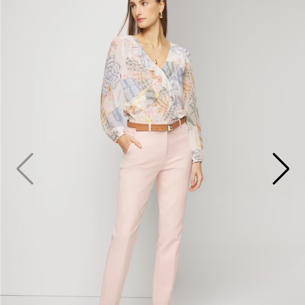 WHBM Slim Ankle Pant in Rose Smoke